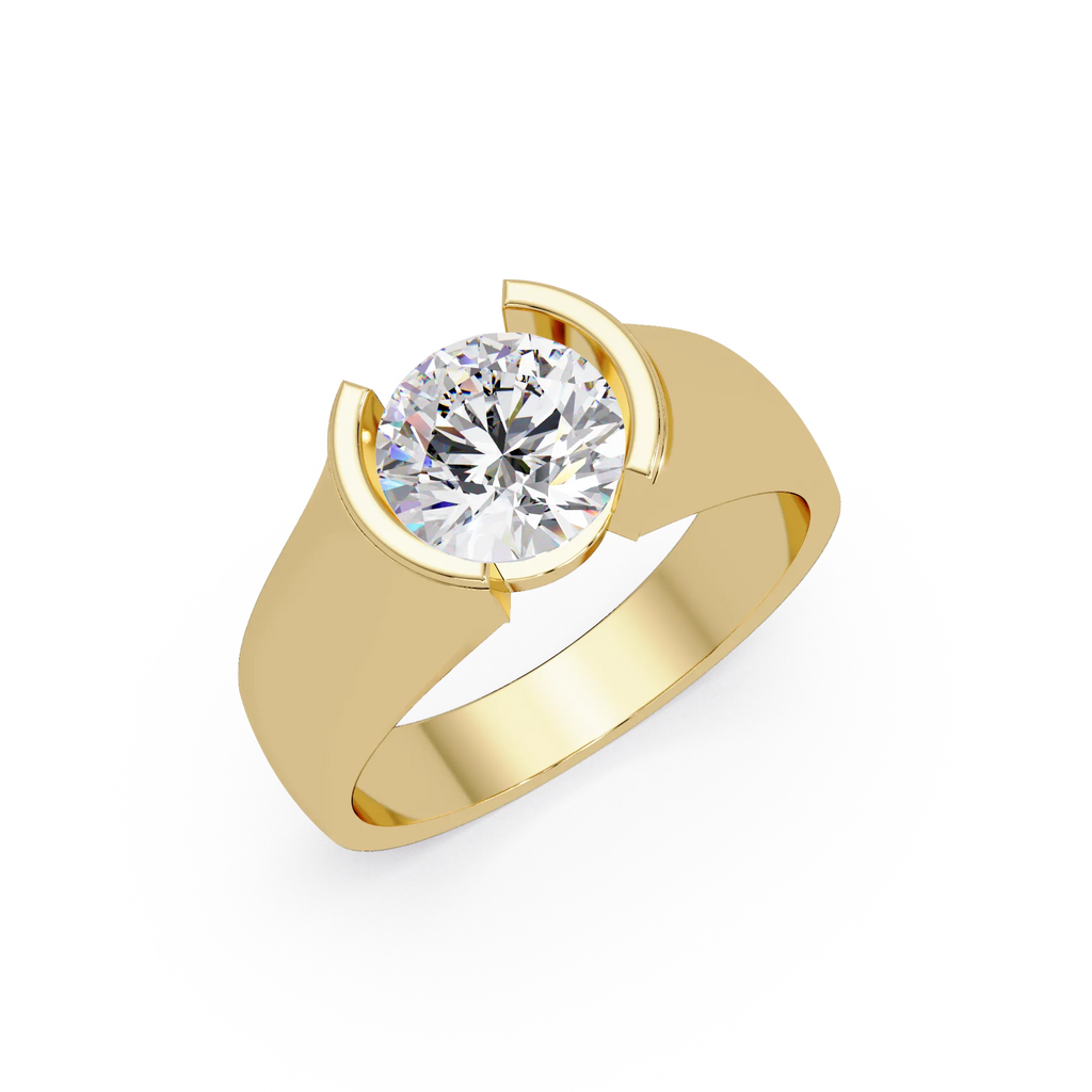 IGI Certified - 1.5 Ct. Lab Grown Diamond (VS/E-F) Round Diamond Ring with Minimalist Design Ring