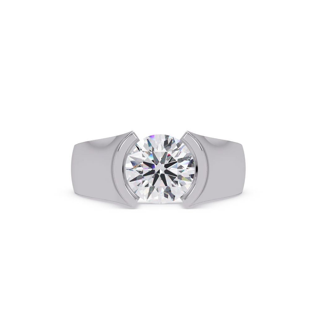 IGI Certified - 1.5 Ct. Lab Grown Diamond (VS/E-F) Round Diamond Ring with Minimalist Design Ring