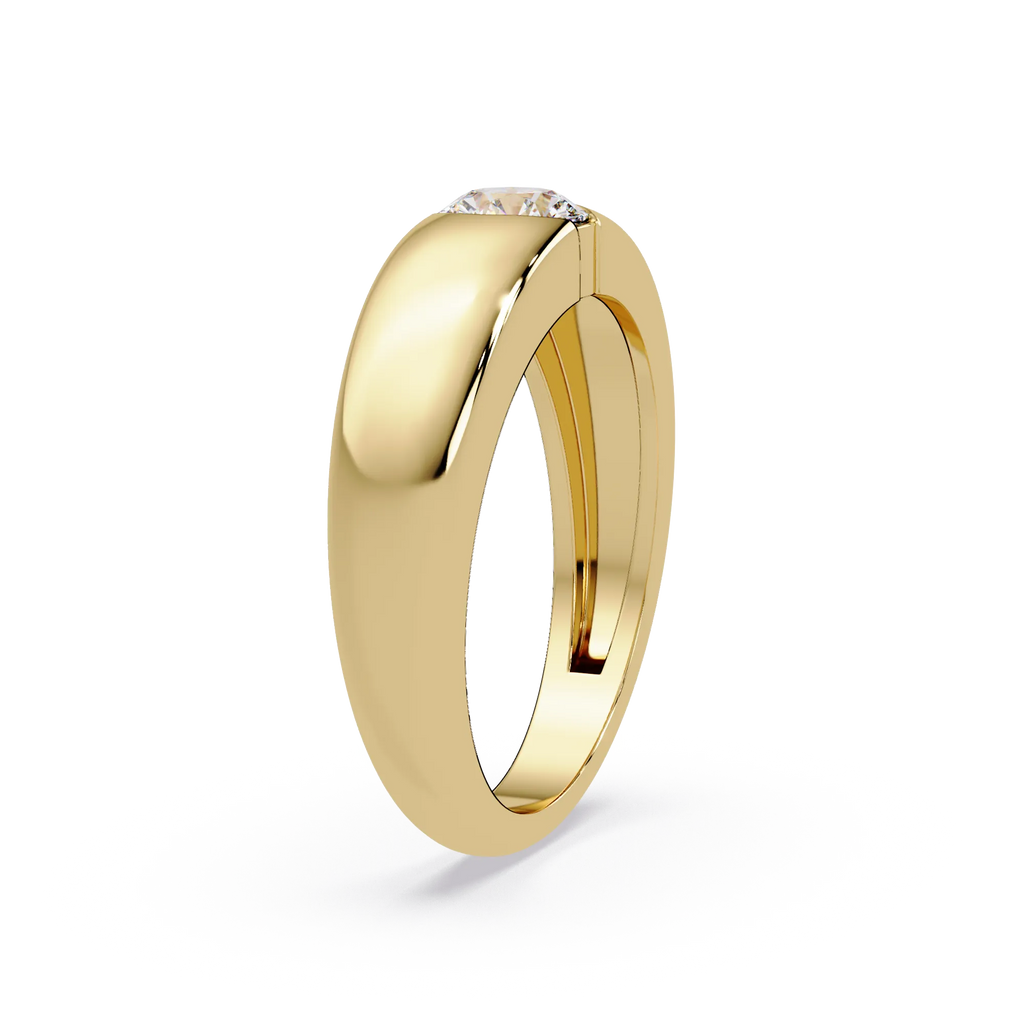 IGI Certified - 1/2 Ct. Lab Grown Diamond (VS/E-F) Custom Round Diamond Solitaire Ring – Men’s/Women’s Gold Band Ring