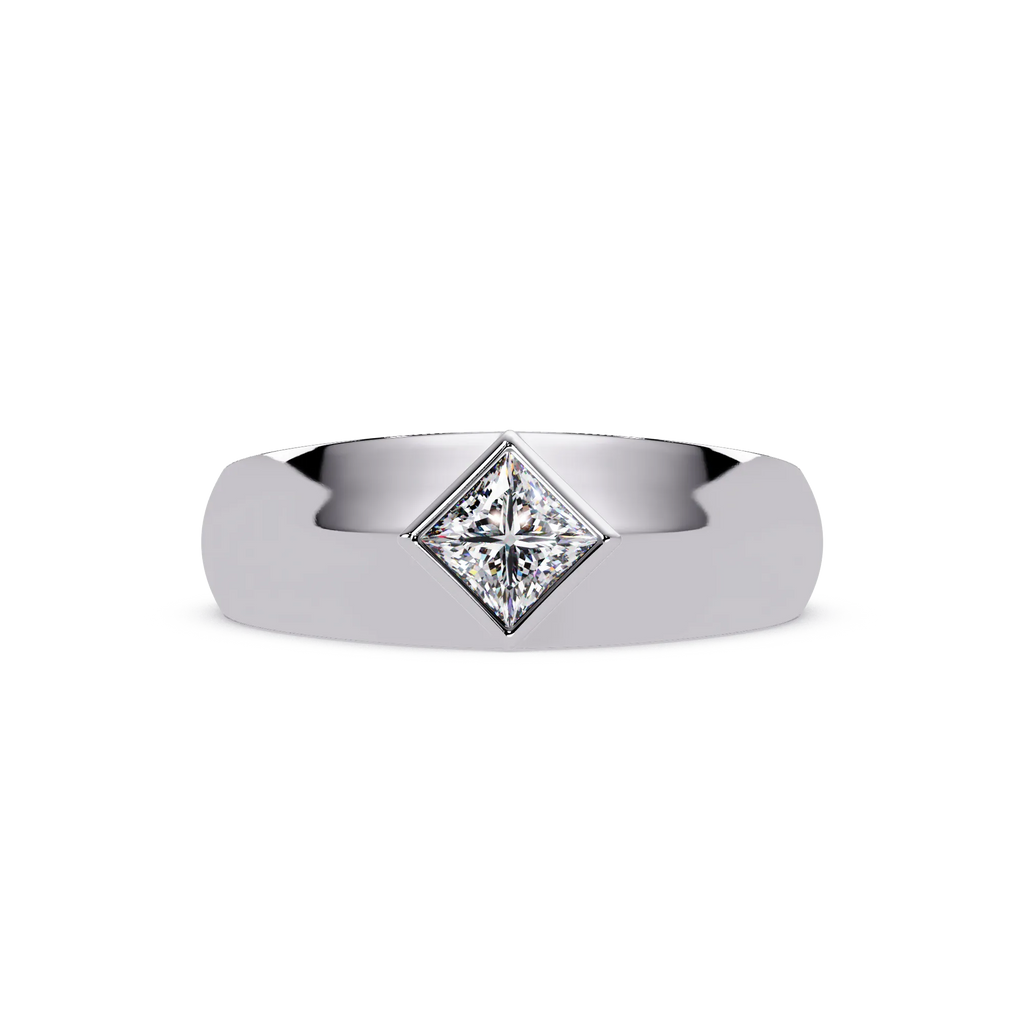 IGI Certified - 1/2 Ct. Lab Grown Diamond (VS/E-F) Sleek Diamond Band for Men – Princess Cut Design Ring