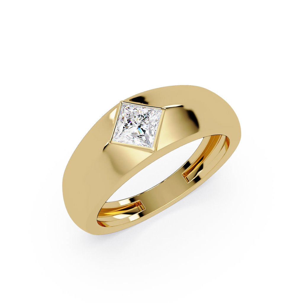 IGI Certified - 1/2 Ct. Lab Grown Diamond (VS/E-F) Sleek Diamond Band for Men – Princess Cut Design Ring