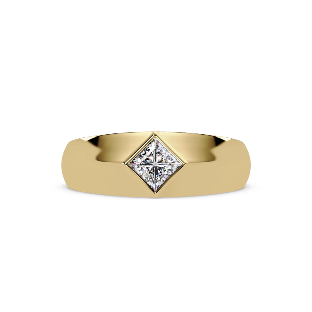 IGI Certified - 1/2 Ct. Lab Grown Diamond (VS/E-F) Sleek Diamond Band for Men – Princess Cut Design Ring