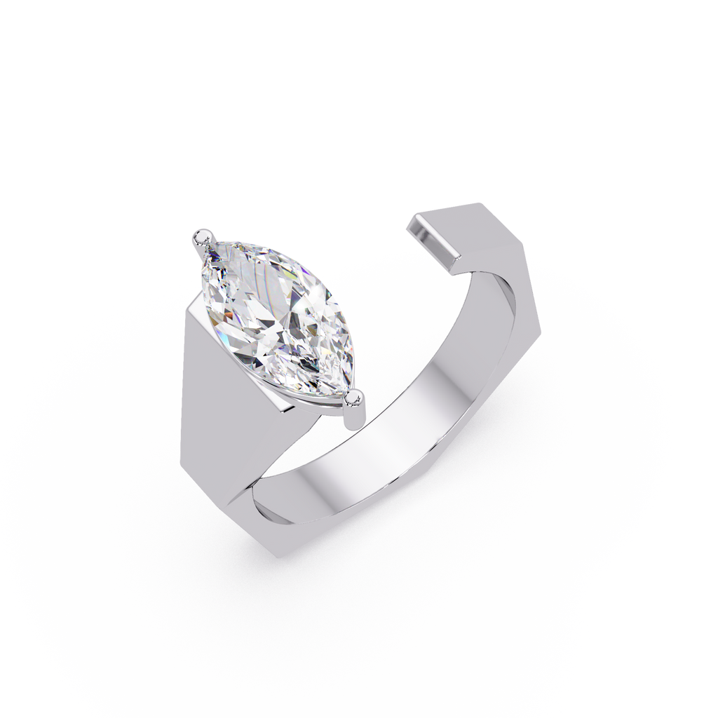 IGI Certified - 1/2 Ct. Lab Grown Diamond (VS/E-F) Modern Marquise Diamond Ring