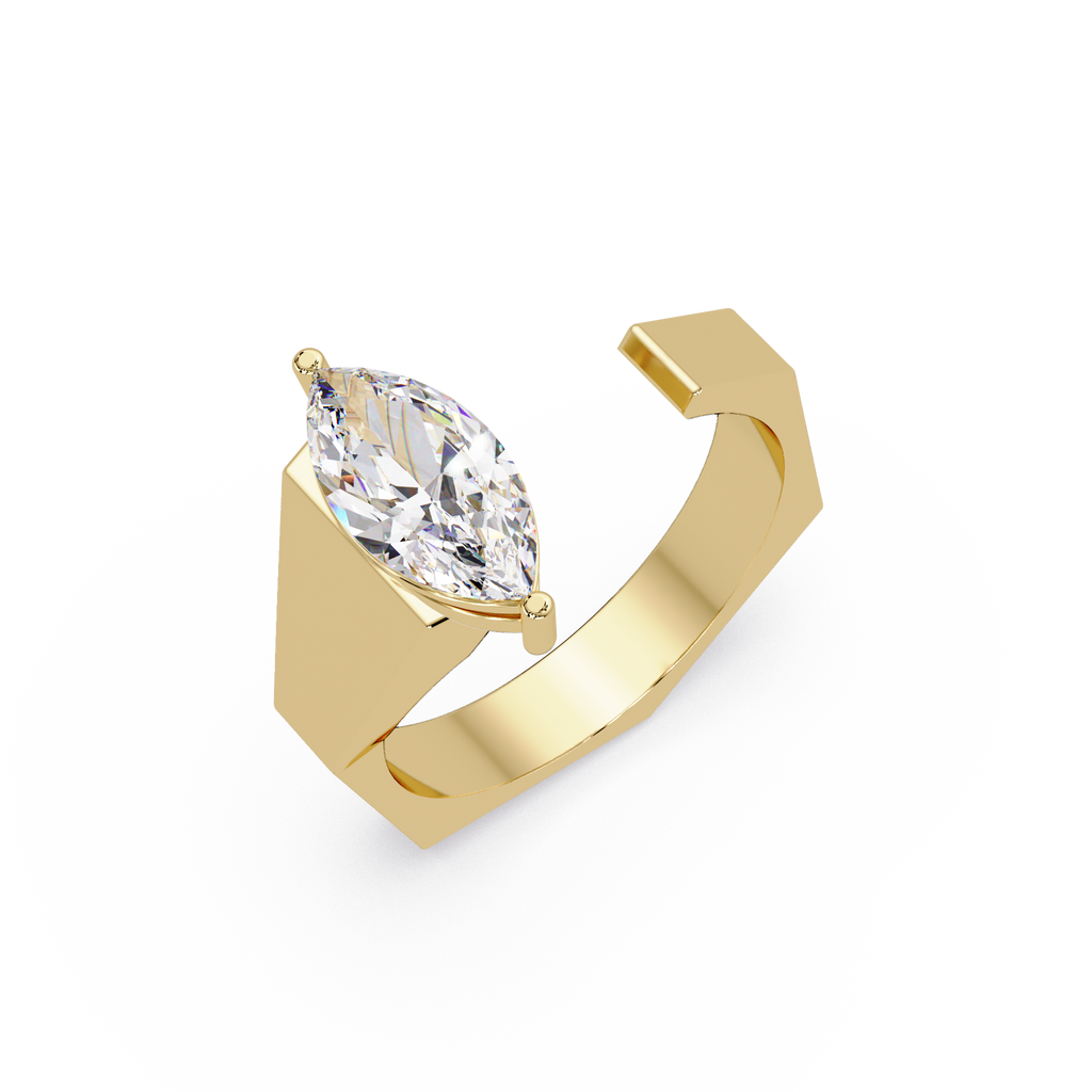 IGI Certified - 1/2 Ct. Lab Grown Diamond (VS/E-F) Modern Marquise Diamond Ring