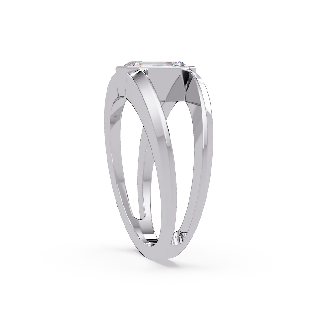 IGI Certified - 1 Ct. Lab Grown Diamond (VS/E-F) Emerald Cut Solitaire Ring