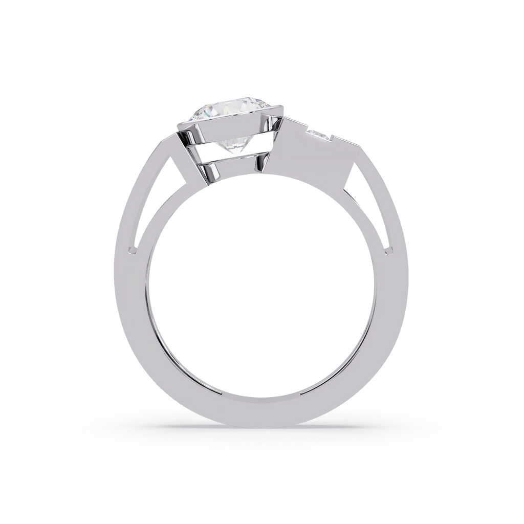 IGI Certified - 1 Ct. Lab Grown Diamond (VS/E-F) Diamond Trilogy Ring