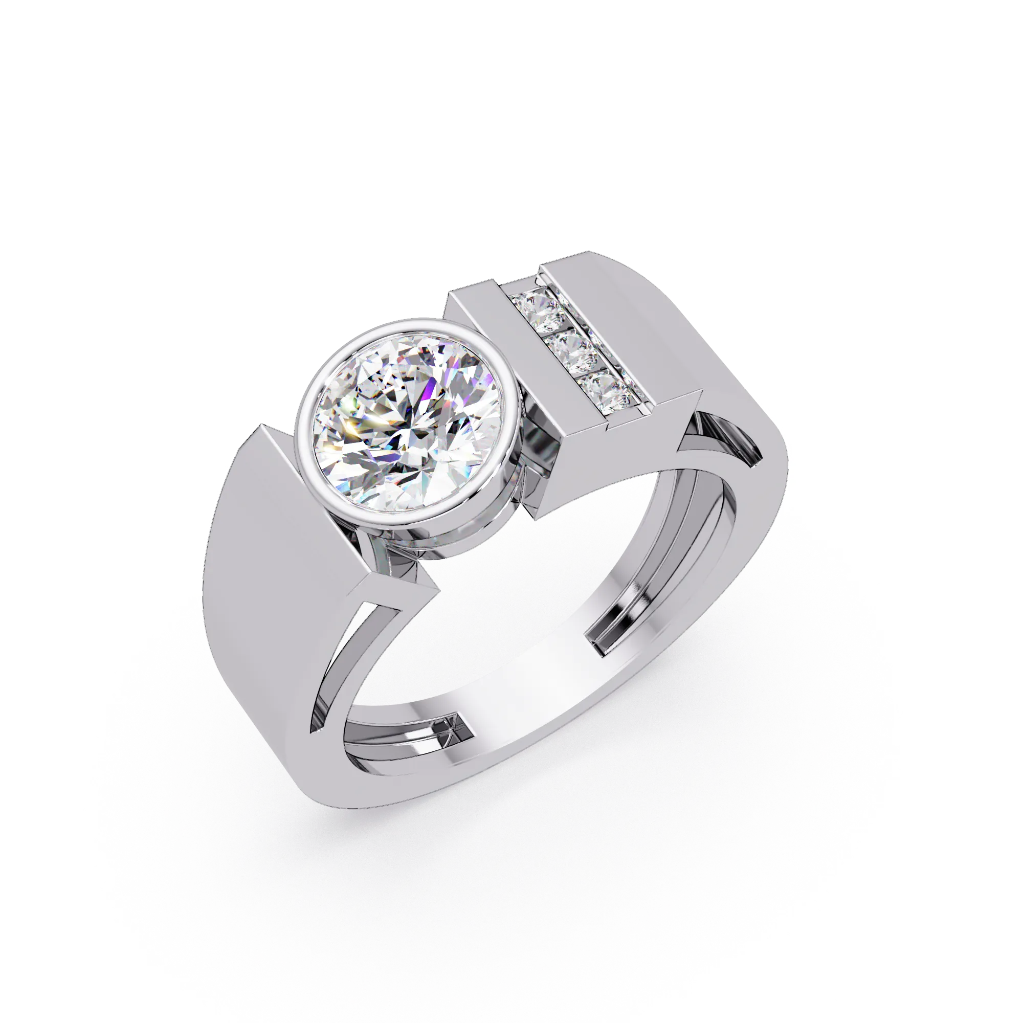 IGI Certified - 1 Ct. Lab Grown Diamond (VS/E-F) Diamond Trilogy Ring