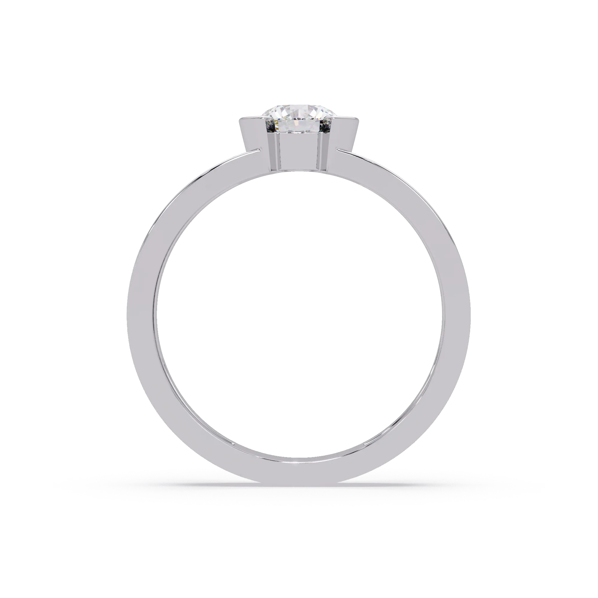 Chic Round Diamond Ring with Modern Band
