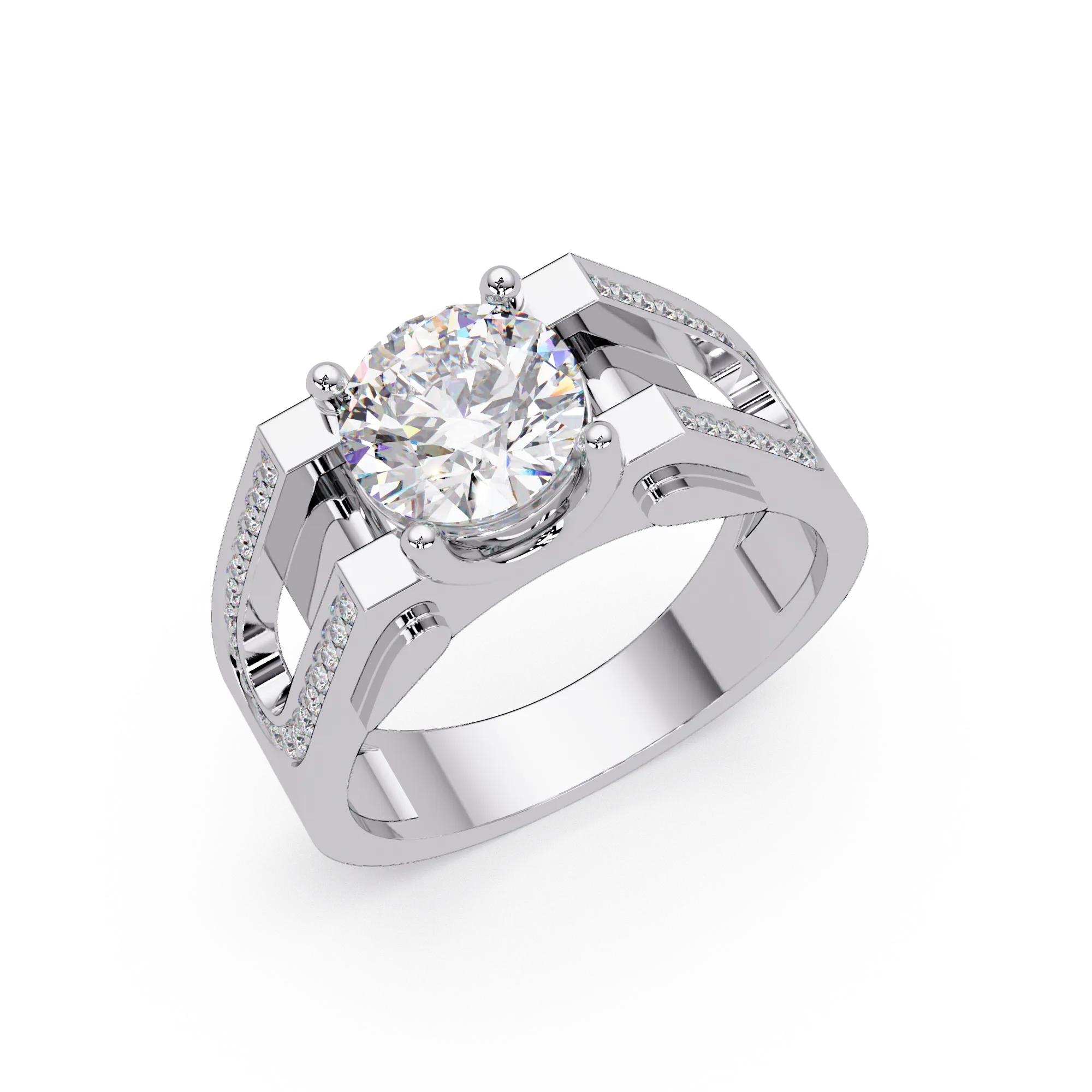 IGI Certified - 1.5 Ct. Lab Grown Diamond (VS/E-F) Split-Shank Diamond Ring