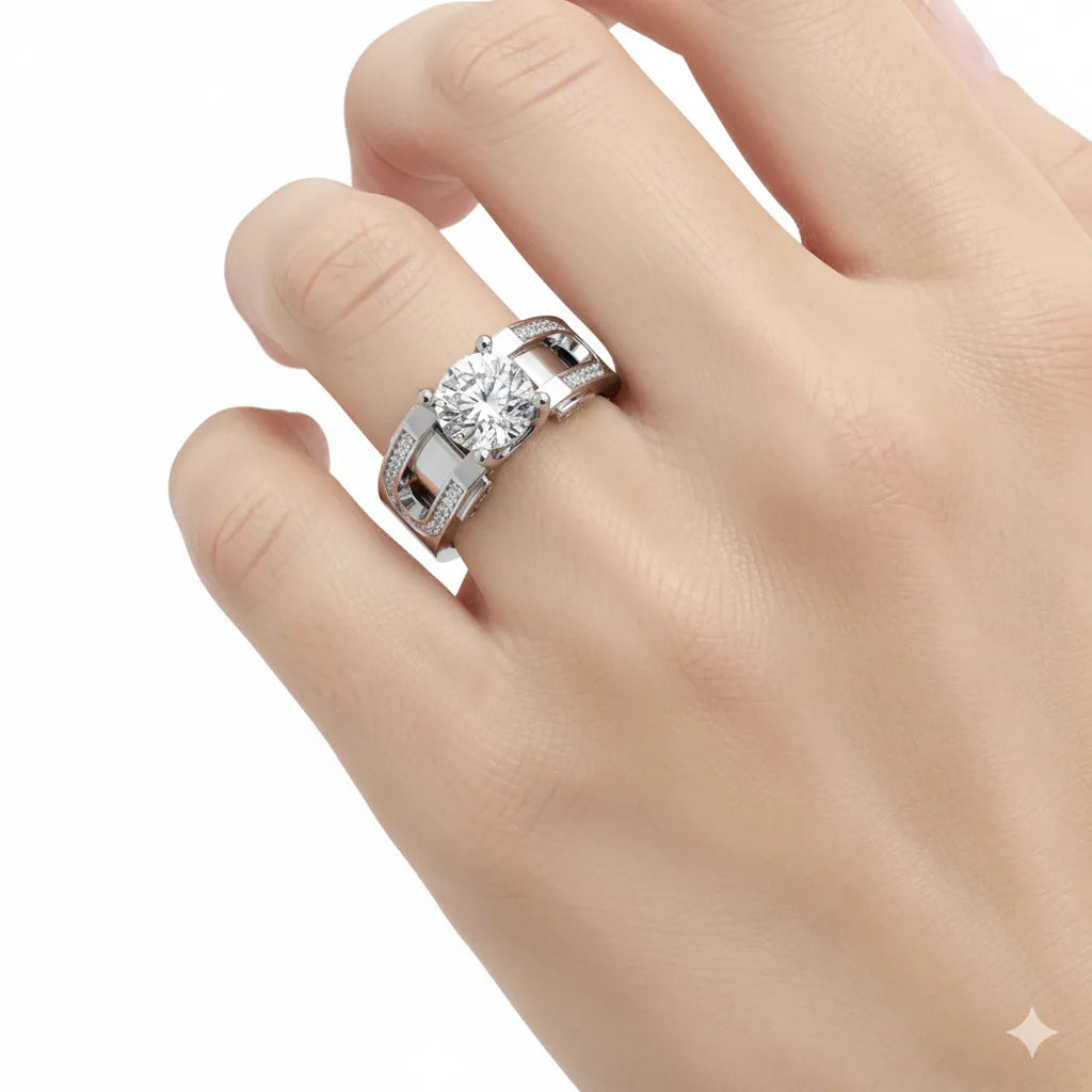 IGI Certified - 1.5 Ct. Lab Grown Diamond (VS/E-F) Split-Shank Diamond Ring