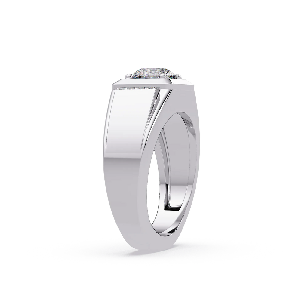 IGI Certified - 1 Ct. Lab Grown Diamond (VS/E-F) Diamond Ring with Square Setting Ring