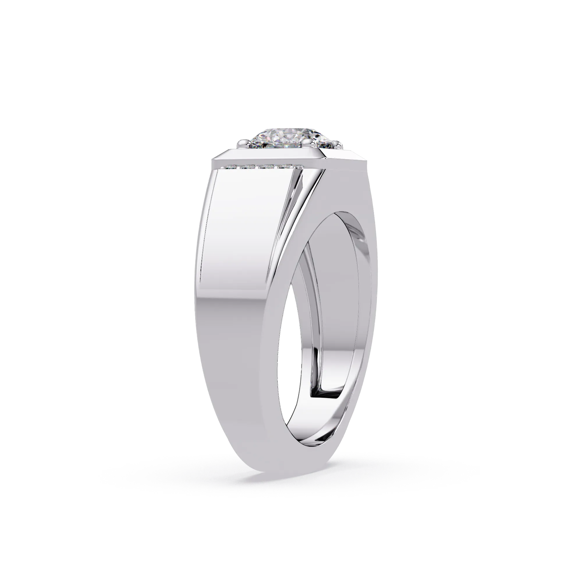 IGI Certified - 1 Ct. Lab Grown Diamond (VS/E-F) Diamond Ring with Square Setting Ring