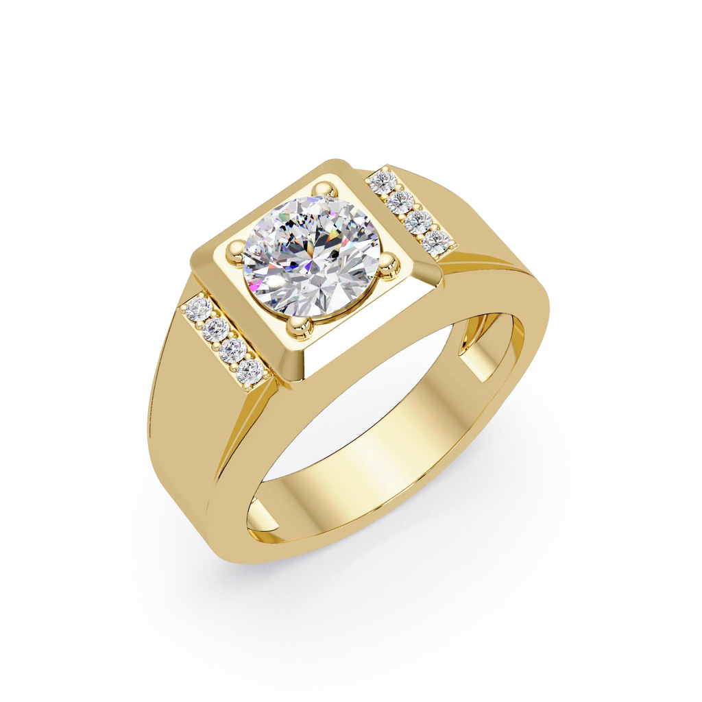 IGI Certified - 1 Ct. Lab Grown Diamond (VS/E-F) Diamond Ring with Square Setting Ring