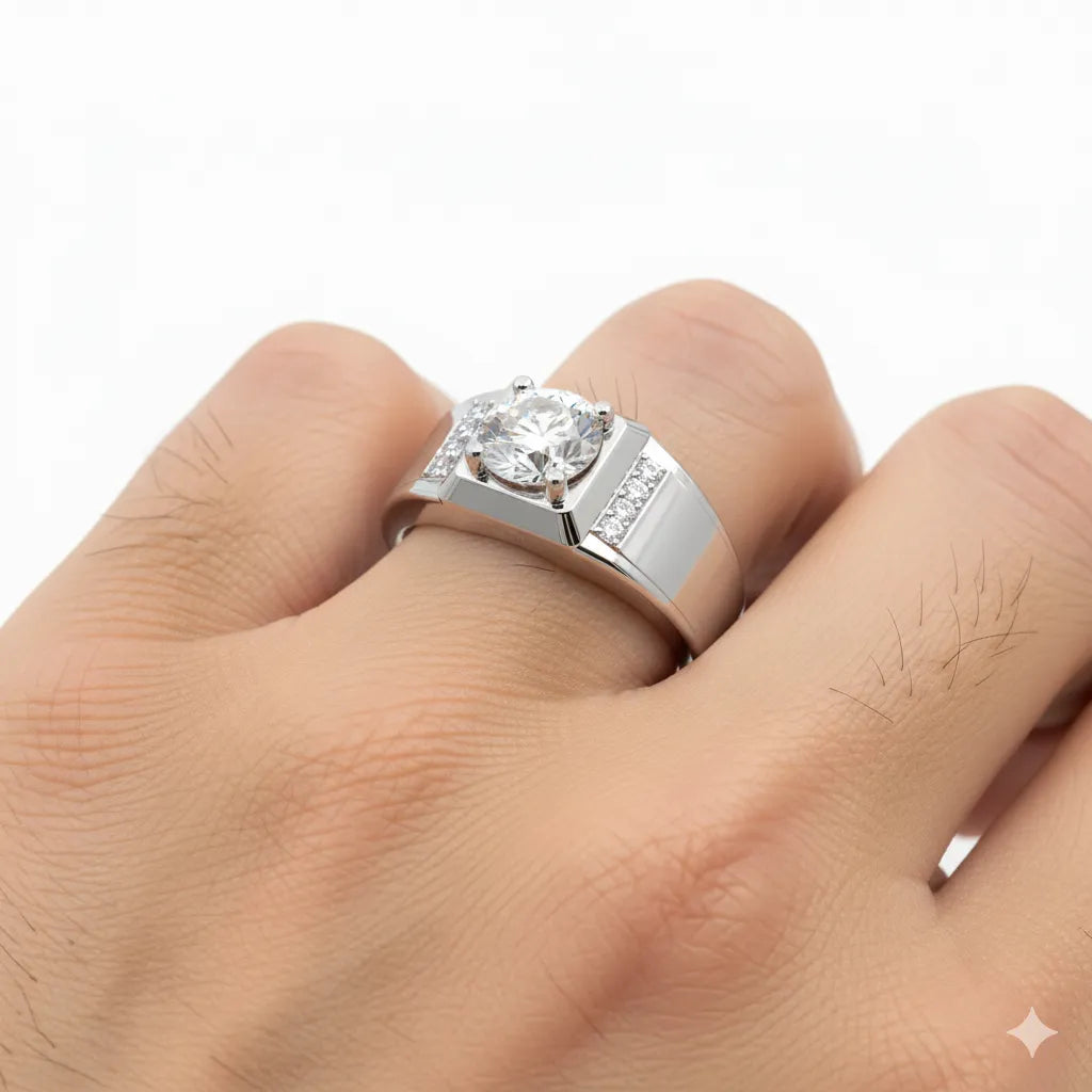 IGI Certified - 1 Ct. Lab Grown Diamond (VS/E-F) Diamond Ring with Square Setting Ring