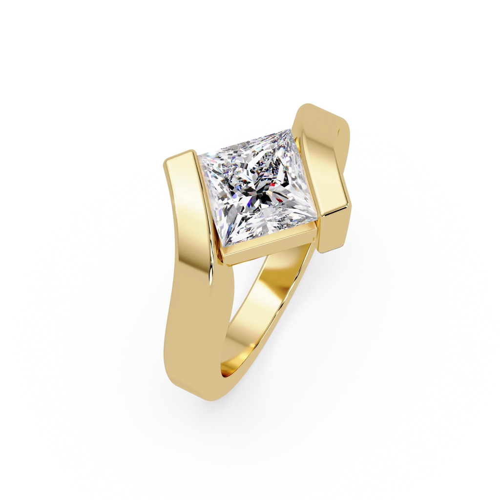 IGI Certified - 2 Ct. Lab Grown Diamond (VS/E-F) Elegant Princess Cut Diamond Ring