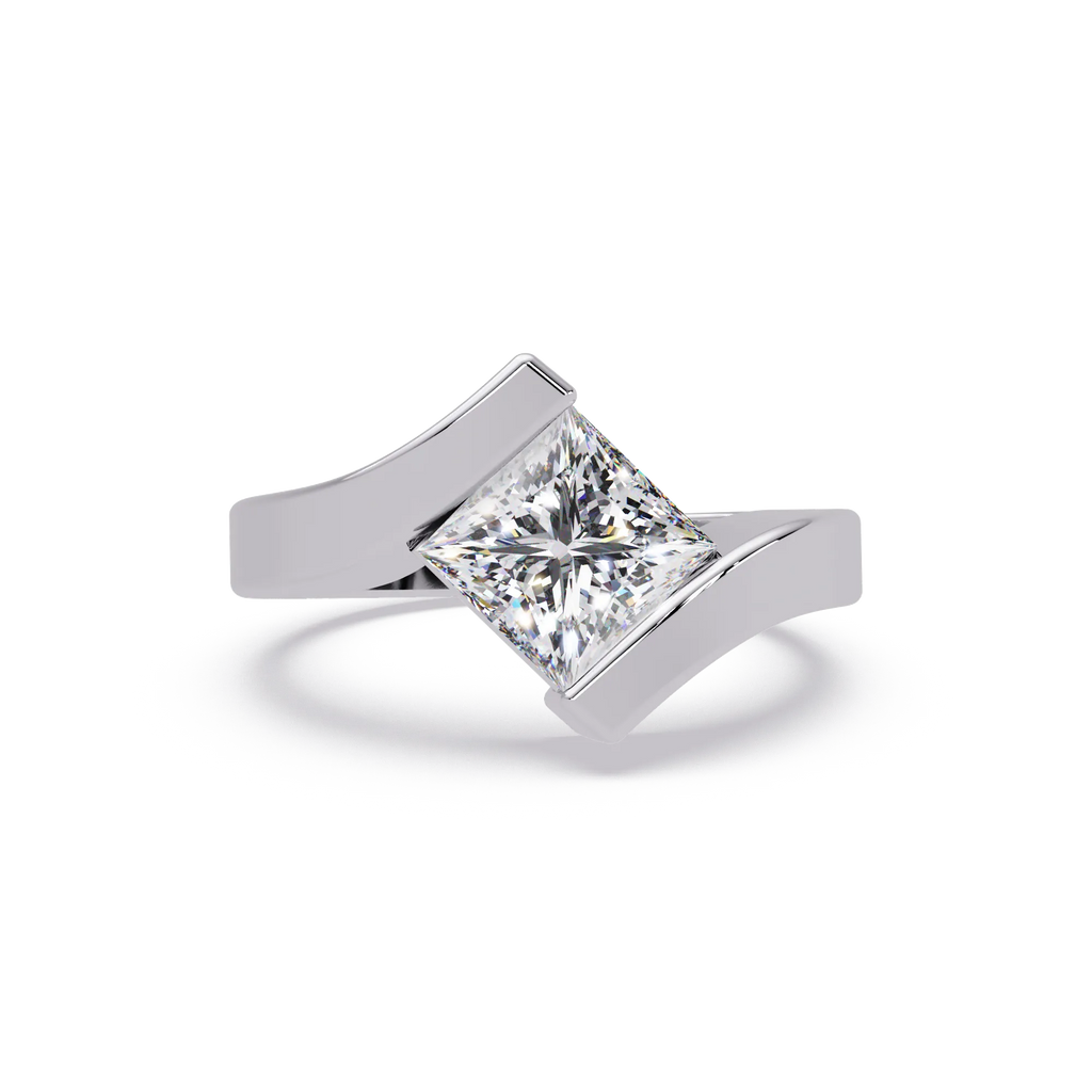 IGI Certified - 2 Ct. Lab Grown Diamond (VS/E-F) Elegant Princess Cut Diamond Ring