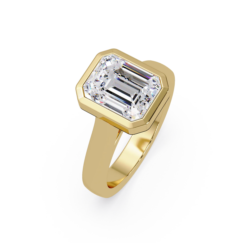 IGI Certified - 3 Ct. Lab Grown Diamond (VS/E-F) Emerald Cut Diamond Engagement Ring