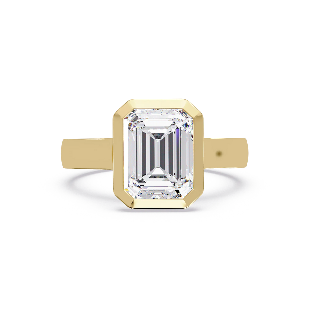 IGI Certified - 3 Ct. Lab Grown Diamond (VS/E-F) Emerald Cut Diamond Engagement Ring