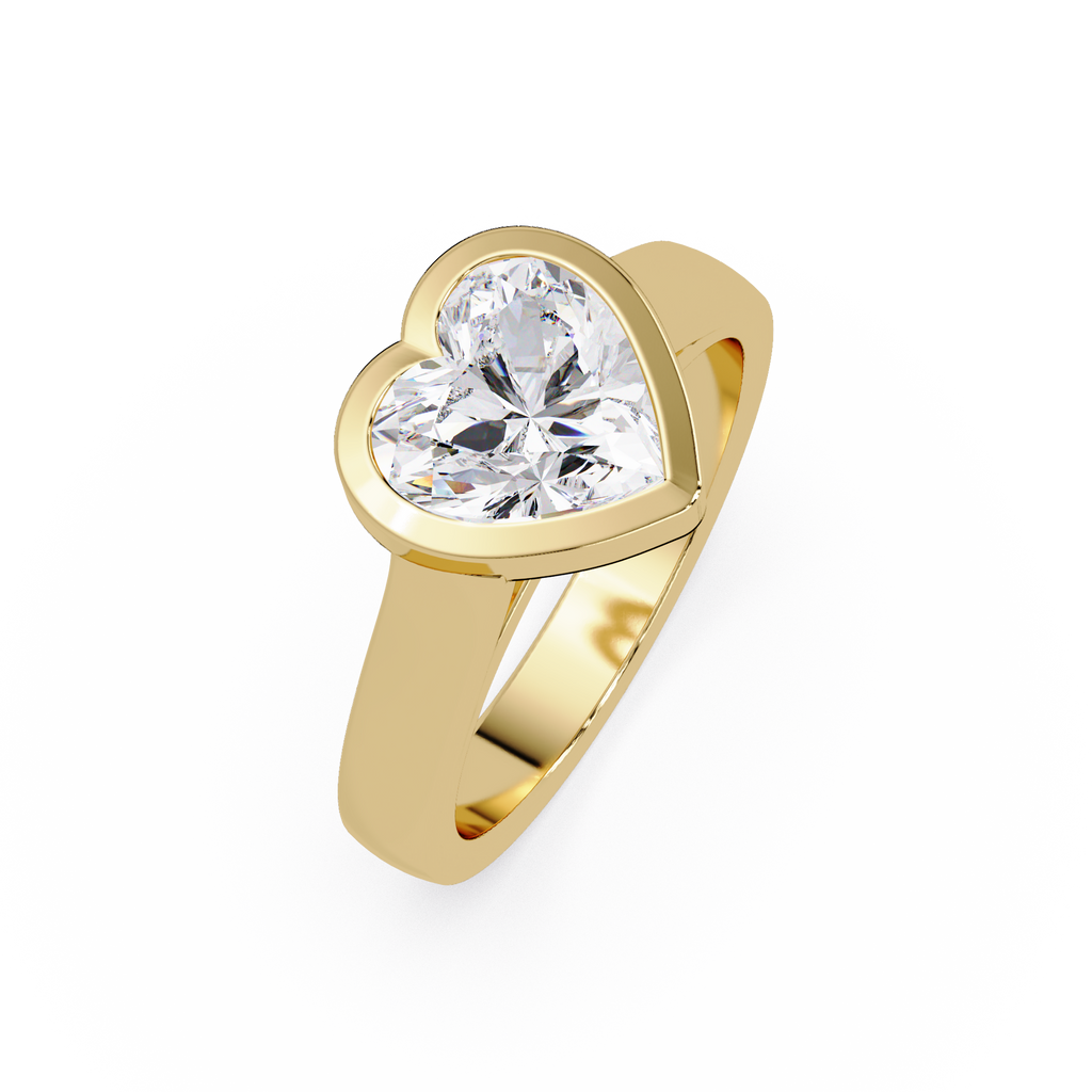 IGI Certified - 1/2 Ct. Lab Grown Diamond (VS/E-F) Heart-Shaped Solitaire Diamond Ring in 18K Gold