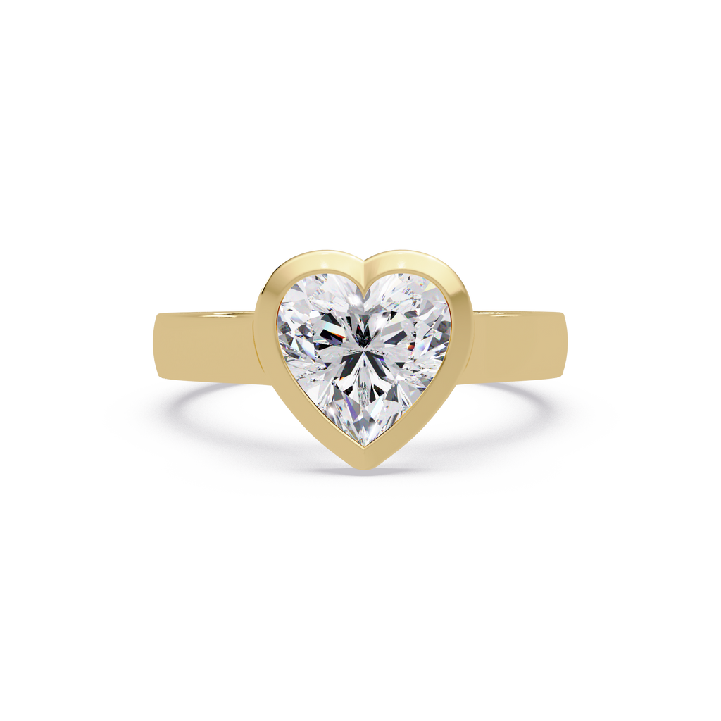 IGI Certified - 1/2 Ct. Lab Grown Diamond (VS/E-F) Heart-Shaped Solitaire Diamond Ring in 18K Gold