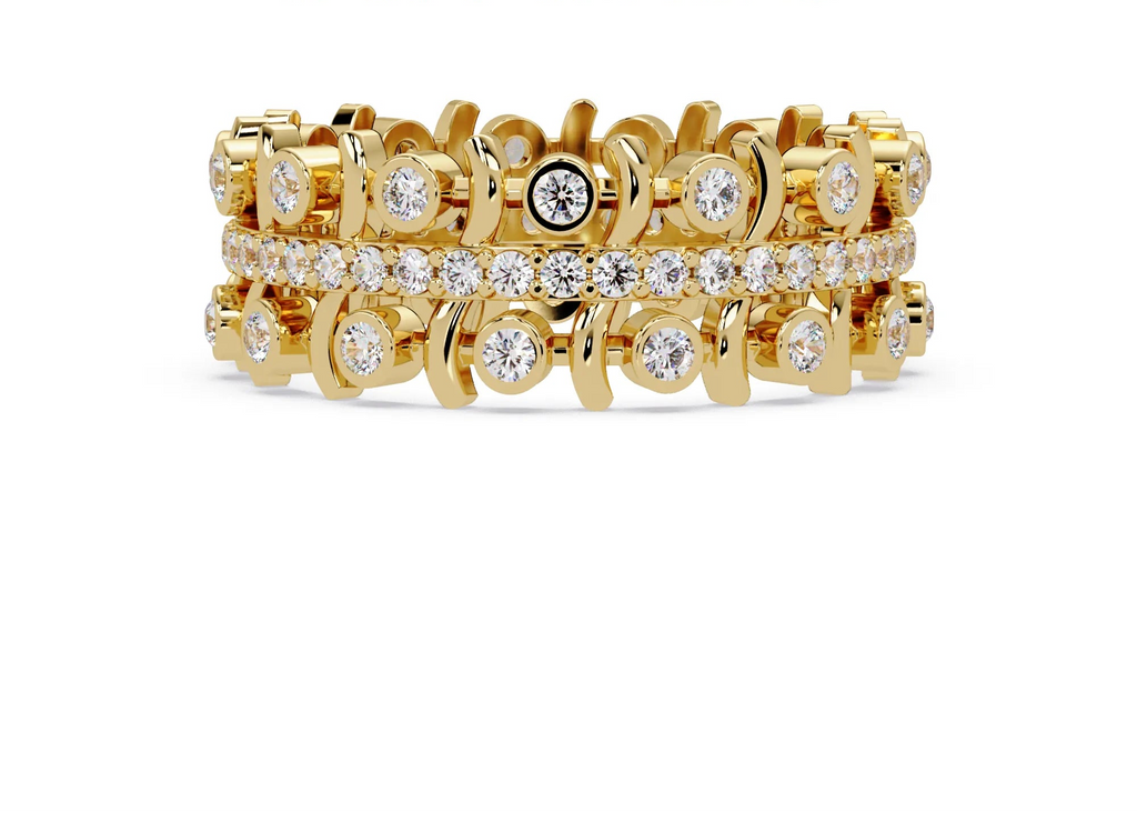 IGI Certified - 1/2 Ct. Lab Grown Diamond (VS/E-F) Diamond Eternity Band – Double-Row Articulated Design Ring
