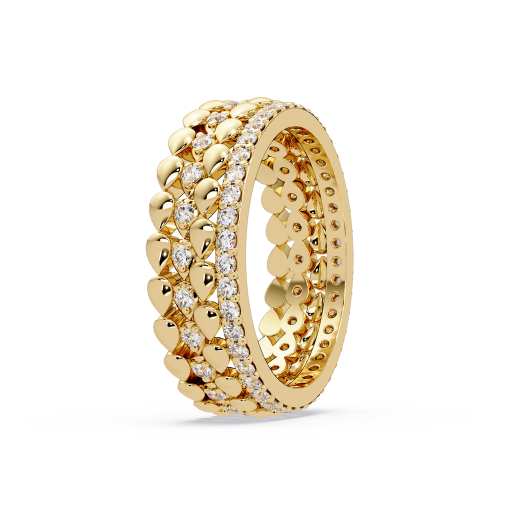 IGI Certified - 1/2 Ct. Lab Grown Diamond (VS/E-F) Diamond Petal Eternity Band Ring – Full Eternity Design Ring