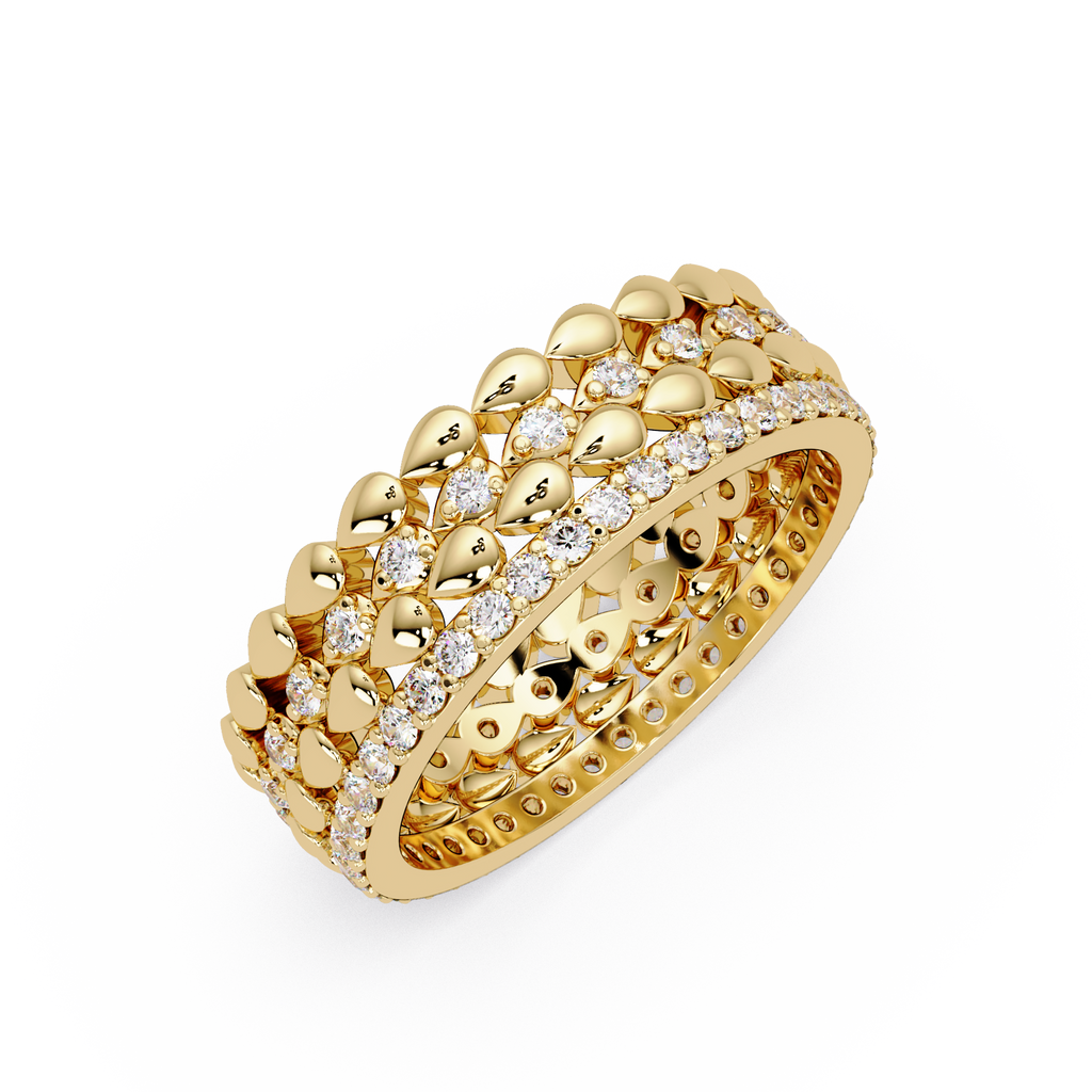 IGI Certified - 1/2 Ct. Lab Grown Diamond (VS/E-F) Diamond Petal Eternity Band Ring – Full Eternity Design Ring