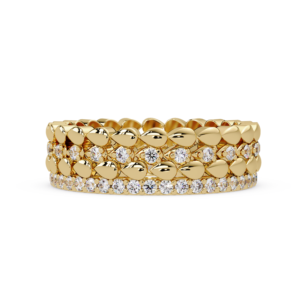 IGI Certified - 1/2 Ct. Lab Grown Diamond (VS/E-F) Diamond Petal Eternity Band Ring – Full Eternity Design Ring