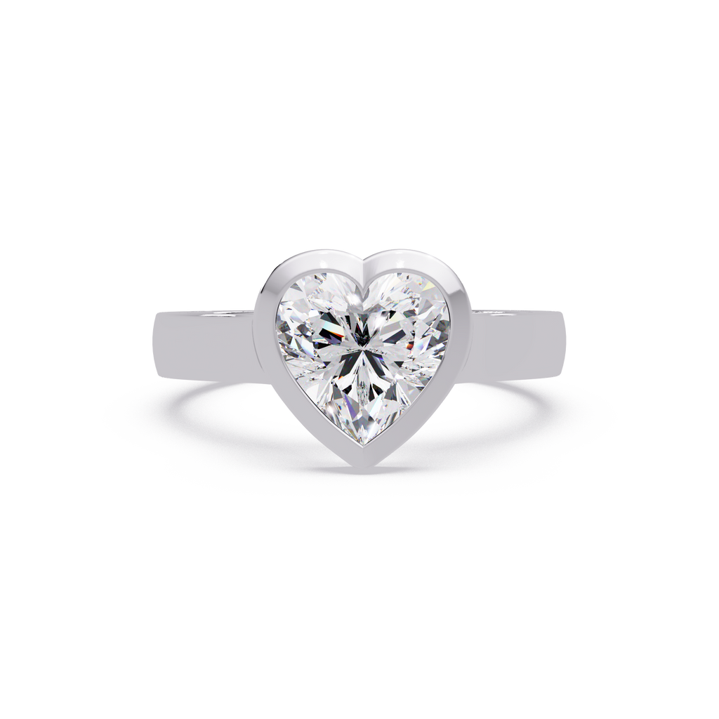 IGI Certified - 1/2 Ct. Lab Grown Diamond (VS/E-F) Heart-Shaped Solitaire Diamond Ring in 18K Gold