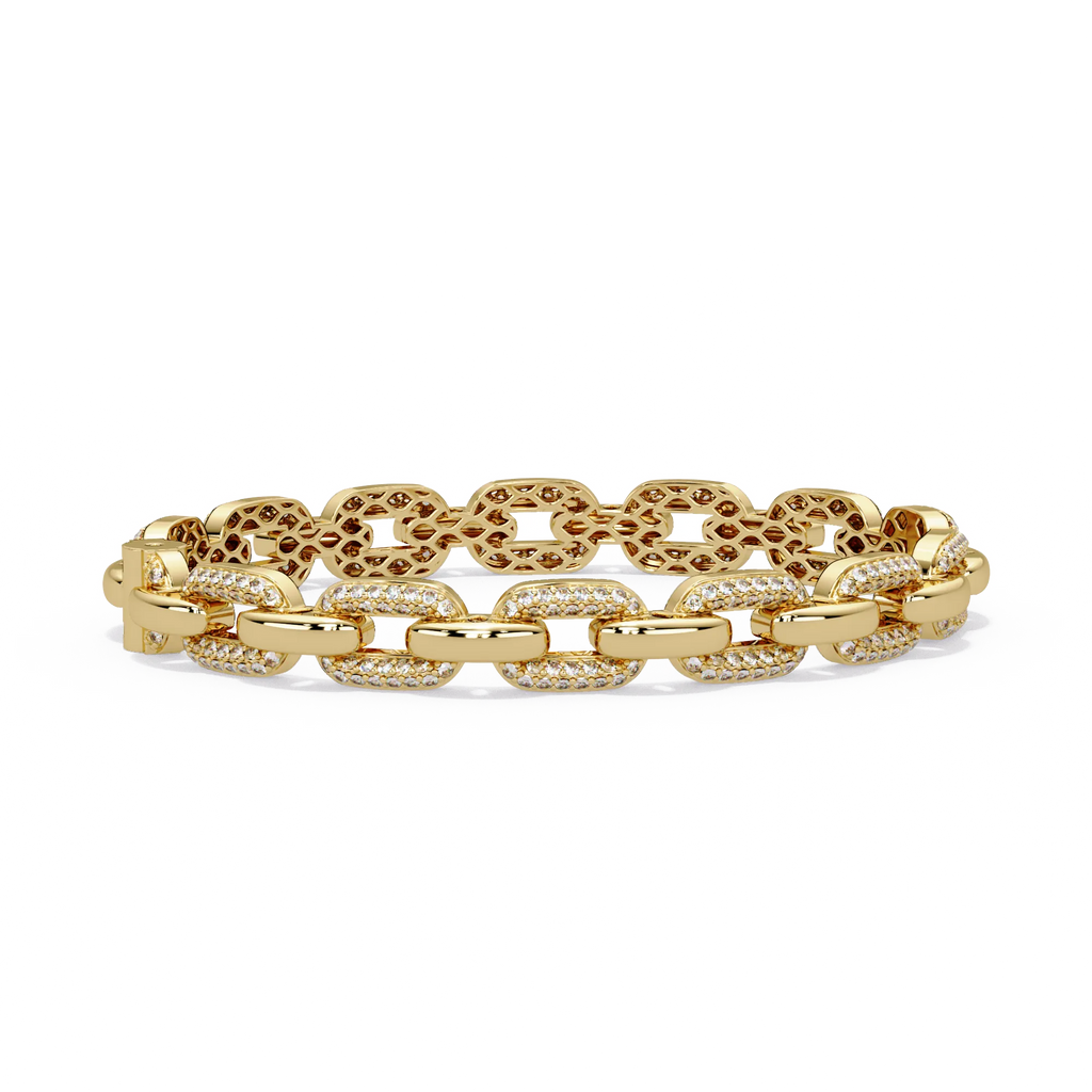 IGI Certified -2.5 Ct. Lab Grown Diamond (VS/E-F) Golden Honeycomb Chain Bracelet