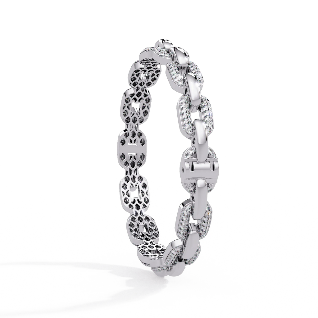 IGI Certified -2.5 Ct. Lab Grown Diamond (VS/E-F) Golden Honeycomb Chain Bracelet