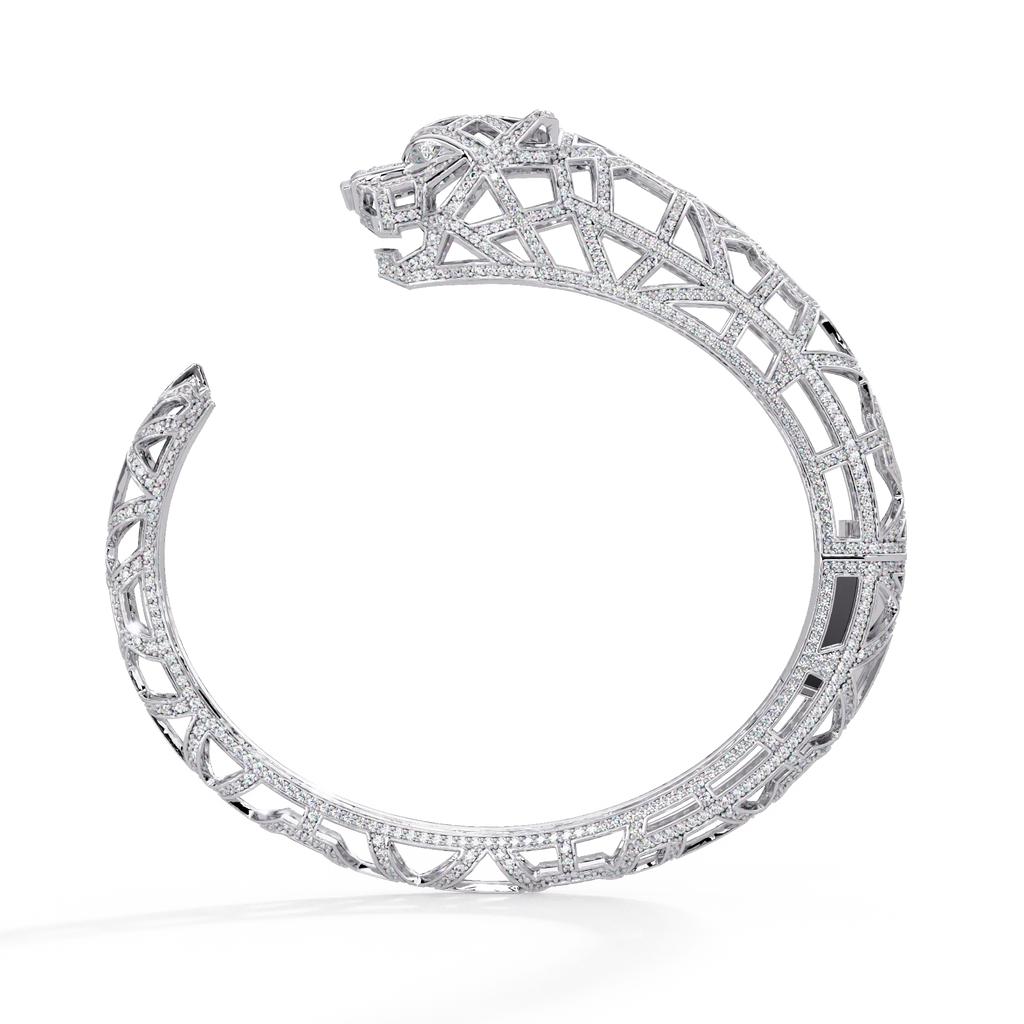 IGI Certified - 5.5 Ct. Lab Grown Diamond (VS/E-F) Prism Panther Bracelet