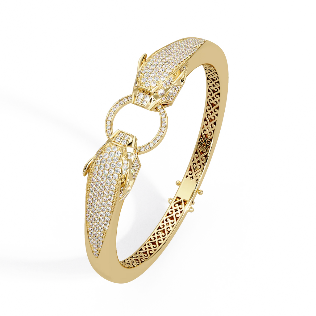 IGI Certified - 3.5 Ct. Lab Grown Diamond (VS/E-F) The Wild Aura Bangle Bracelet