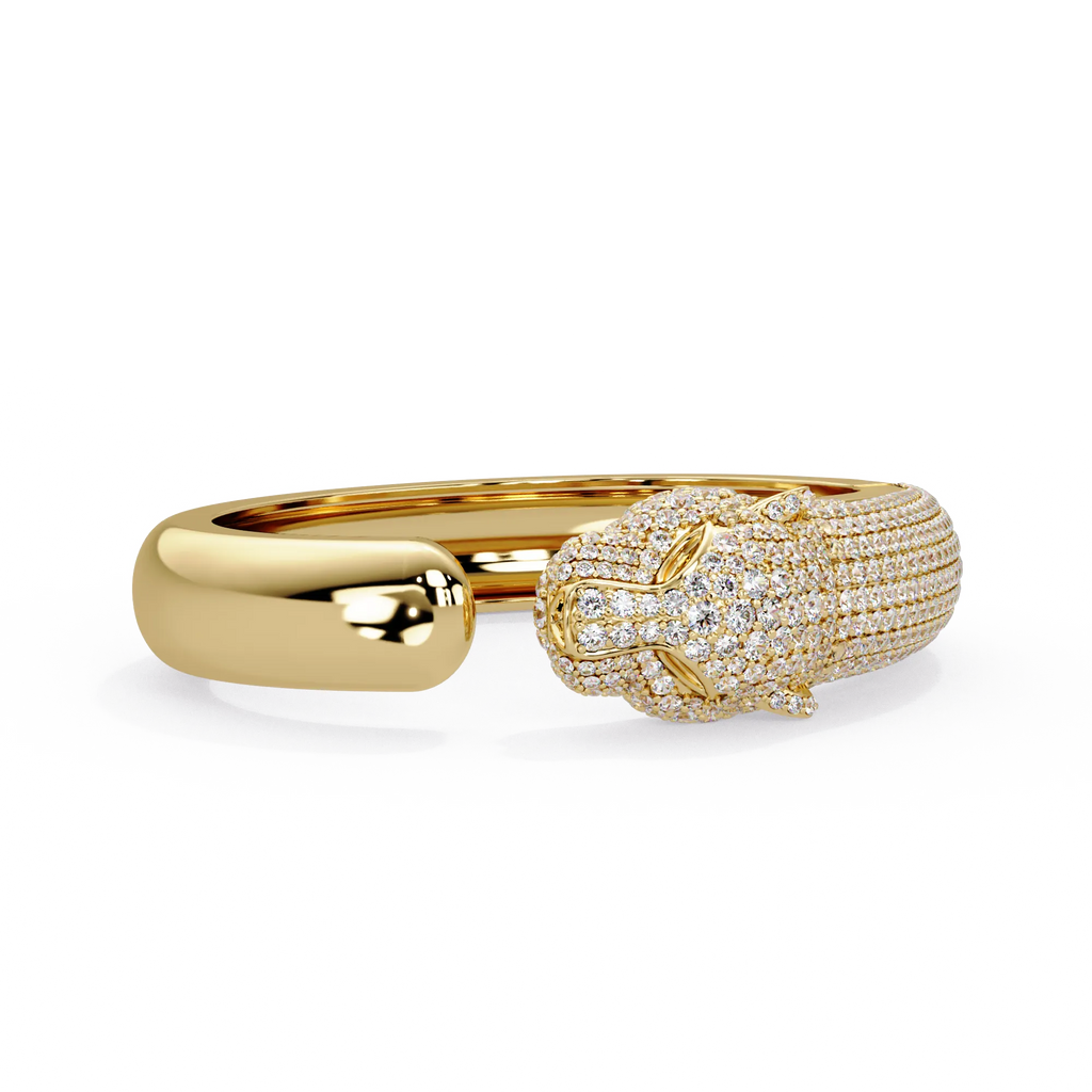IGI Certified - 5 Ct. Lab Grown Diamond (VS/E-F) The Majestic Leopard bangle Bracelet