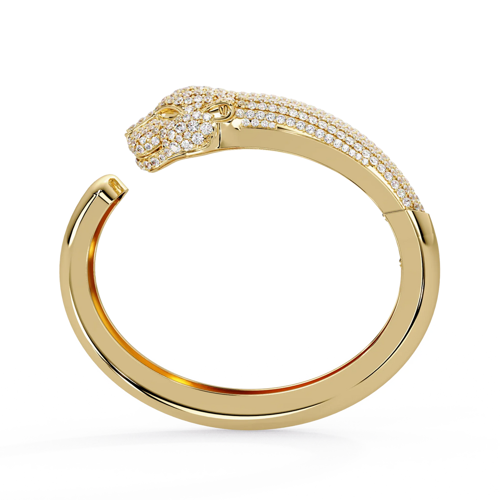 IGI Certified - 5 Ct. Lab Grown Diamond (VS/E-F) The Majestic Leopard bangle Bracelet