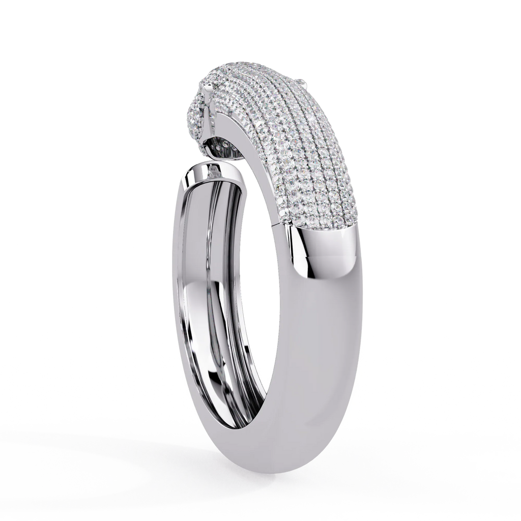 IGI Certified - 5 Ct. Lab Grown Diamond (VS/E-F) The Majestic Leopard bangle Bracelet