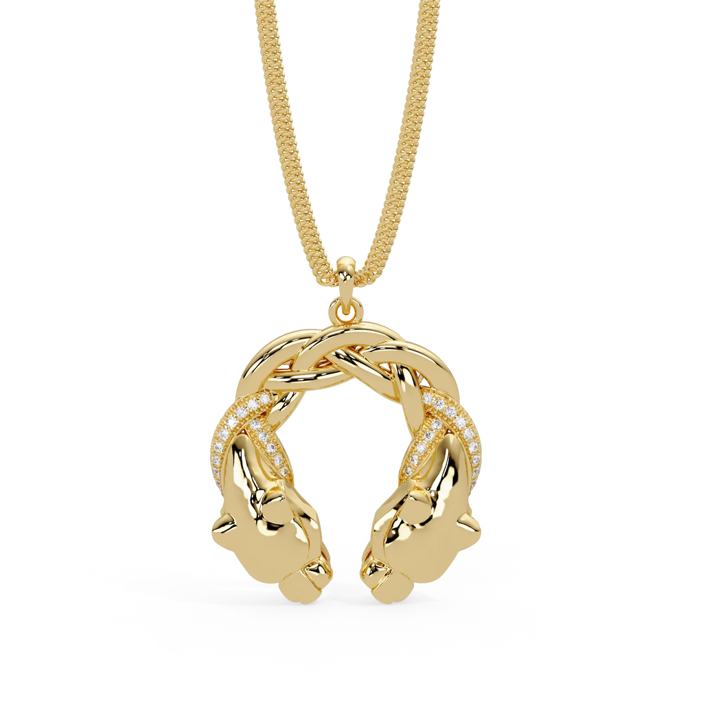 IGI Certified - 0.32 Ct. Lab Grown Diamond (VS/E-F) Twin-Leopard Twist Pendant