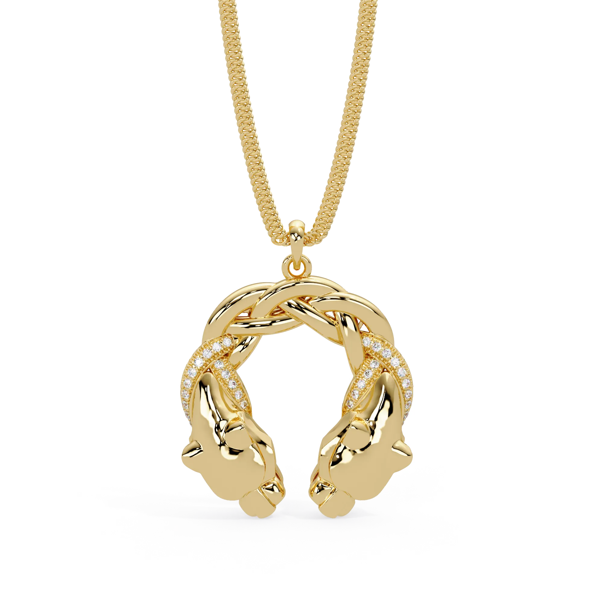 IGI Certified - 0.32 Ct. Lab Grown Diamond (VS/E-F) Twin-Leopard Twist Pendant