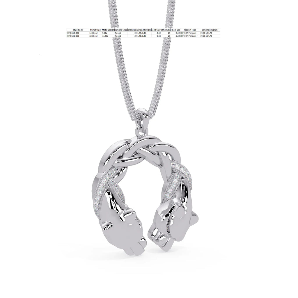 IGI Certified - 0.32 Ct. Lab Grown Diamond (VS/E-F) Twin-Leopard Twist Pendant