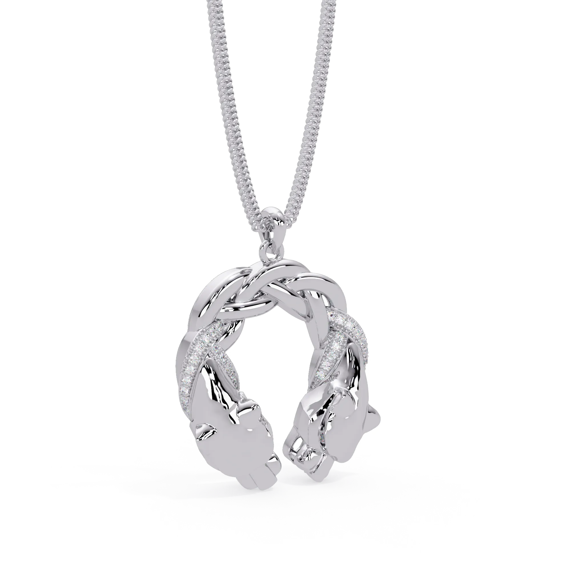 IGI Certified - 0.32 Ct. Lab Grown Diamond (VS/E-F) Twin-Leopard Twist Pendant