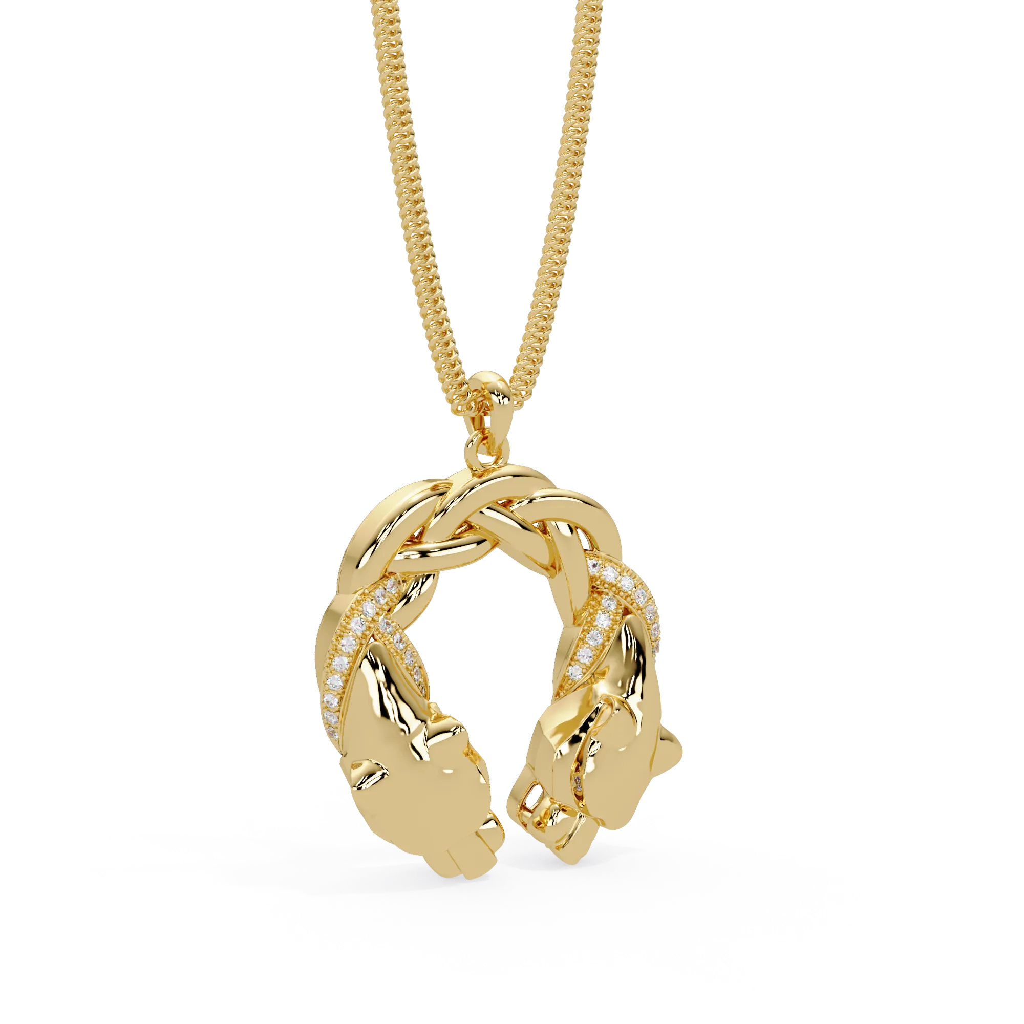 IGI Certified - 0.32 Ct. Lab Grown Diamond (VS/E-F) Twin-Leopard Twist Pendant
