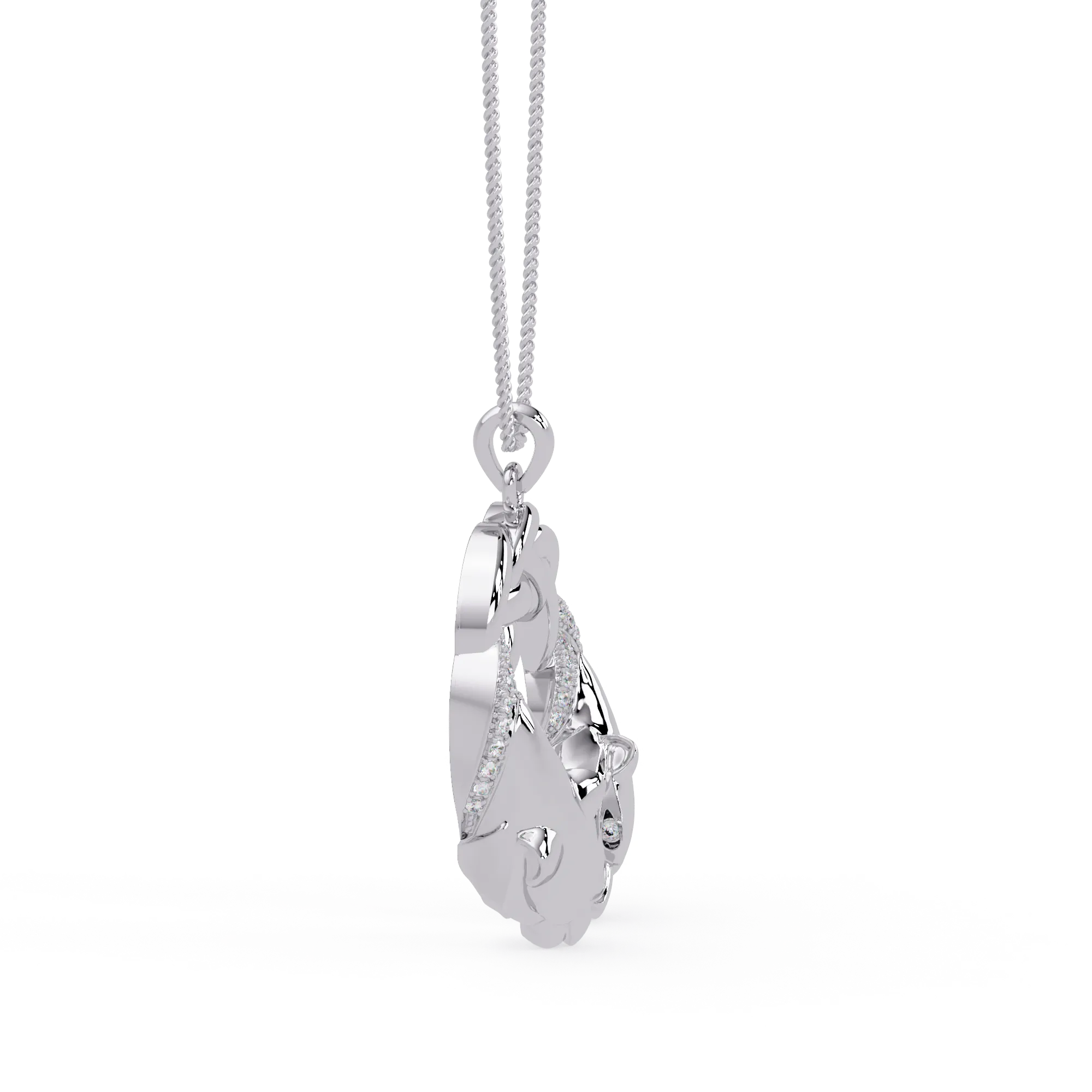 IGI Certified - 0.32 Ct. Lab Grown Diamond (VS/E-F) Twin-Leopard Twist Pendant