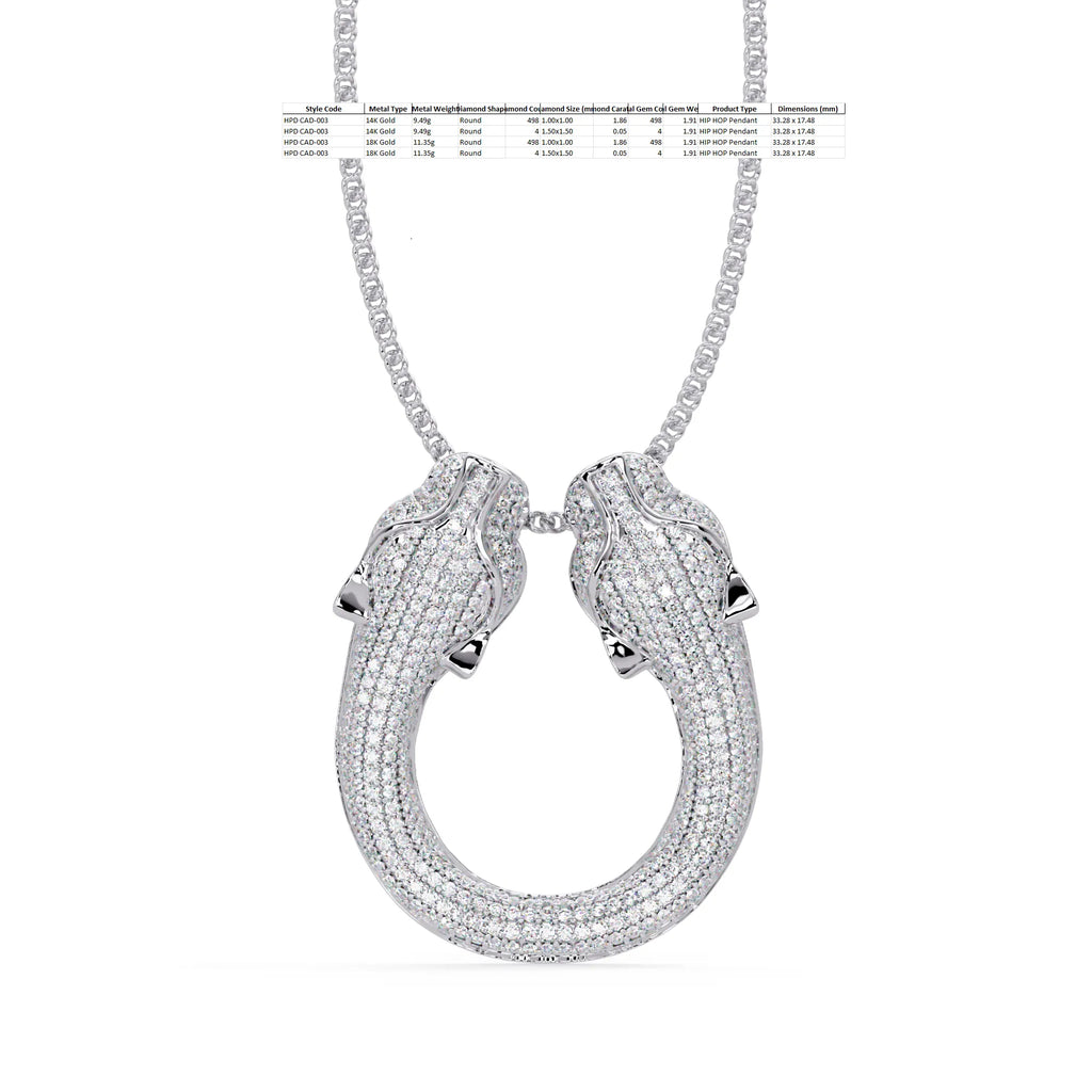 IGI Certified - .911 Ct. Lab Grown Diamond (VS/E-F) The Midnight Panther Pendant