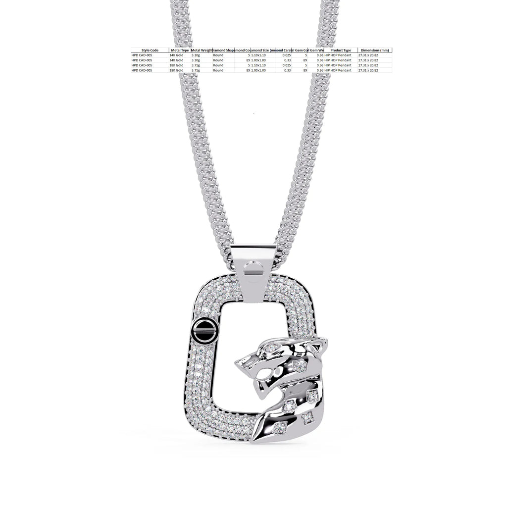 IGI Certified - 0.35 Ct. Lab Grown Diamond (VS/E-F) The "Screw-Top" Panther Frame Pendant