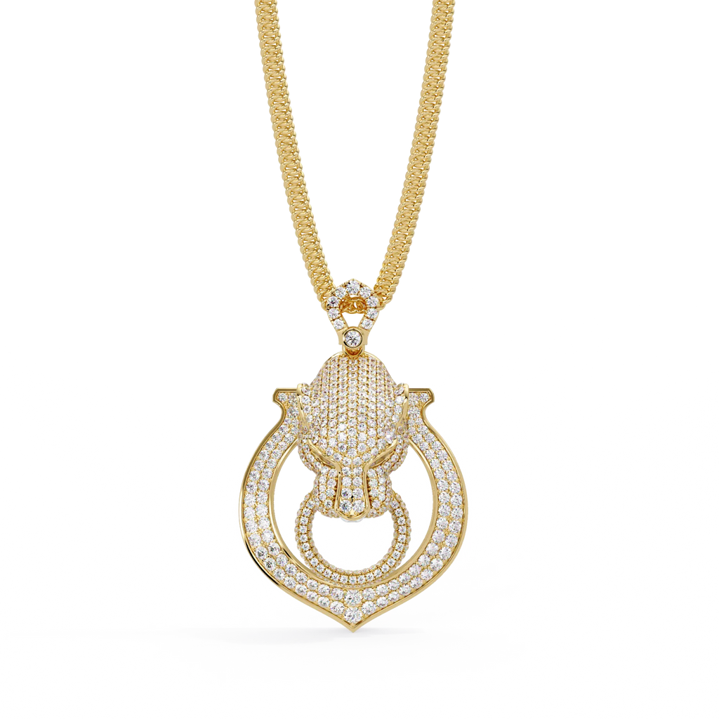 IGI Certified - 3.51 Ct. Lab Grown Diamond (VS/E-F) The Royal Blue Panther Shield Pendant