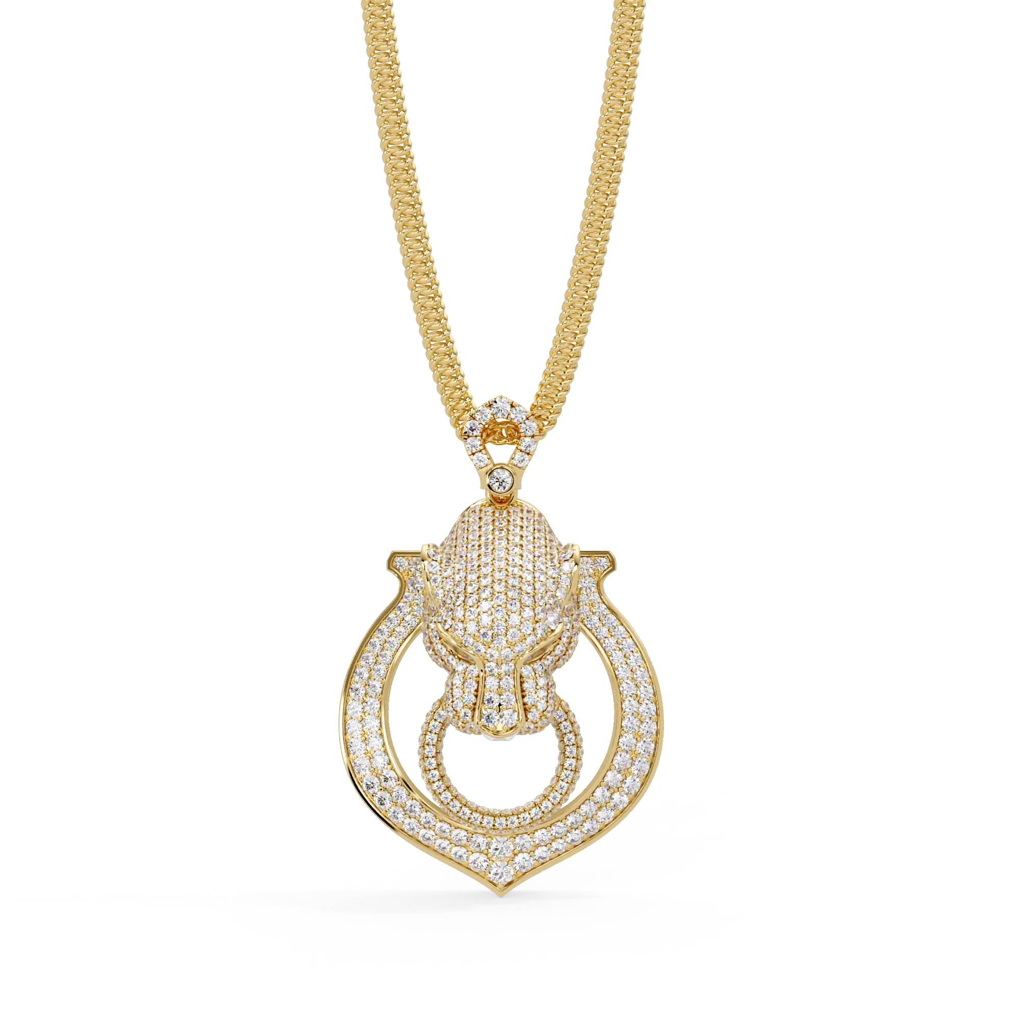 IGI Certified - 3.51 Ct. Lab Grown Diamond (VS/E-F) The Royal Blue Panther Shield Pendant