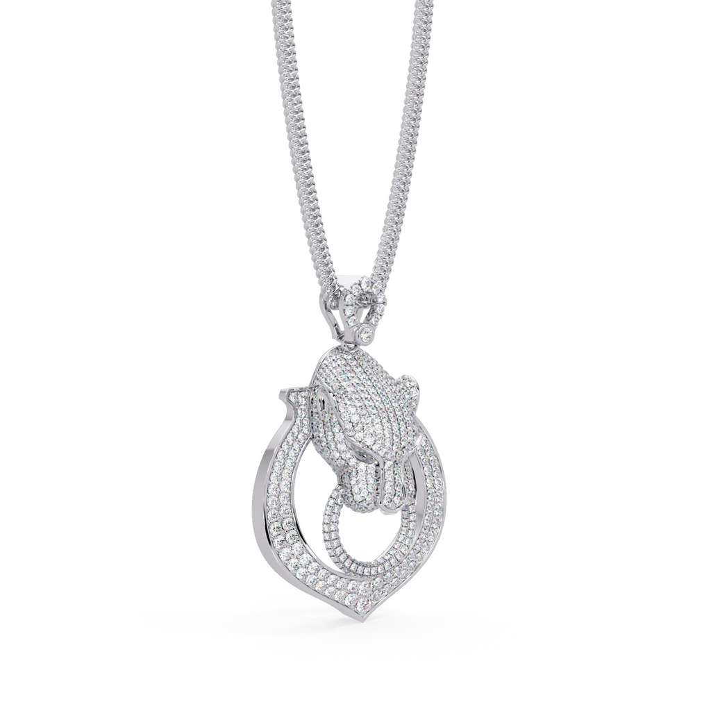 IGI Certified - 3.51 Ct. Lab Grown Diamond (VS/E-F) The Royal Blue Panther Shield Pendant