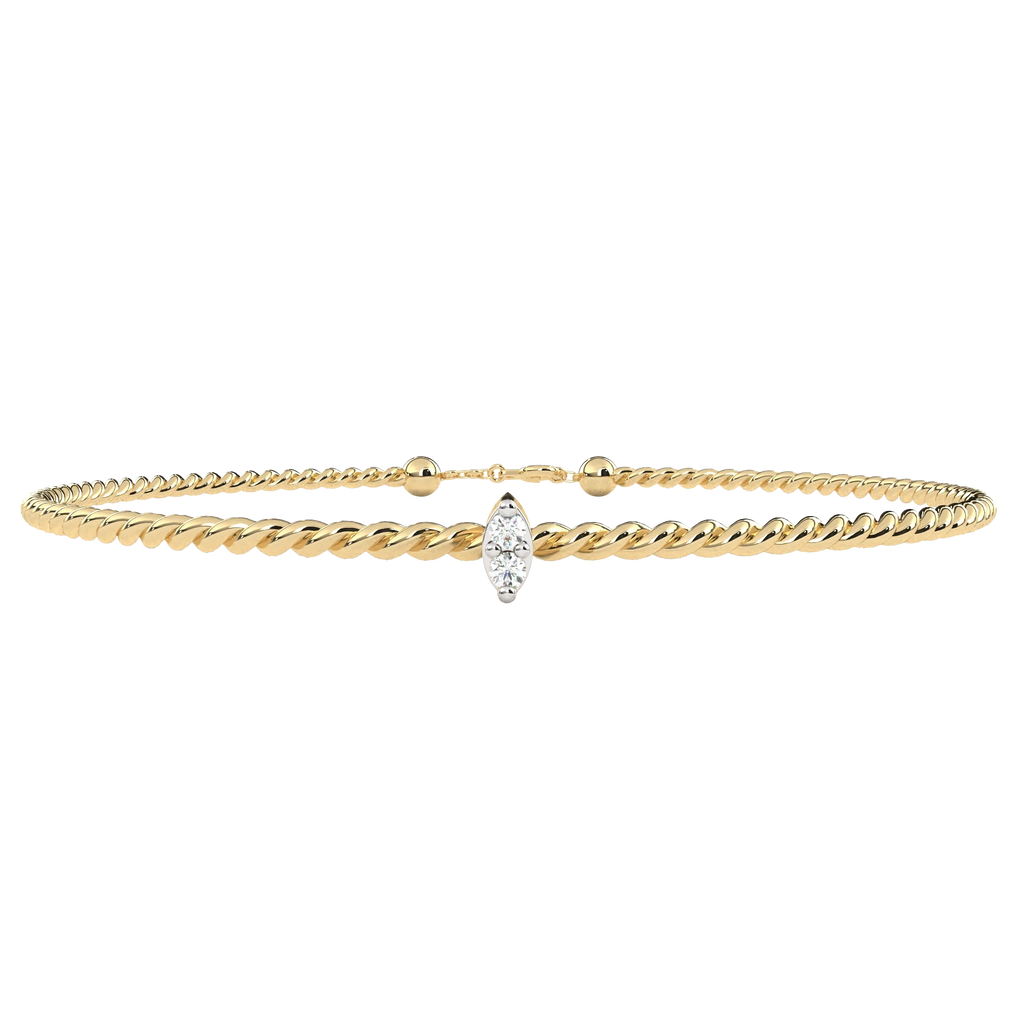 IGI Certified - 1/2 Ct. Lab Grown Diamond (VS/E-F) Twisted Rope Diamond Bangle Bracelet