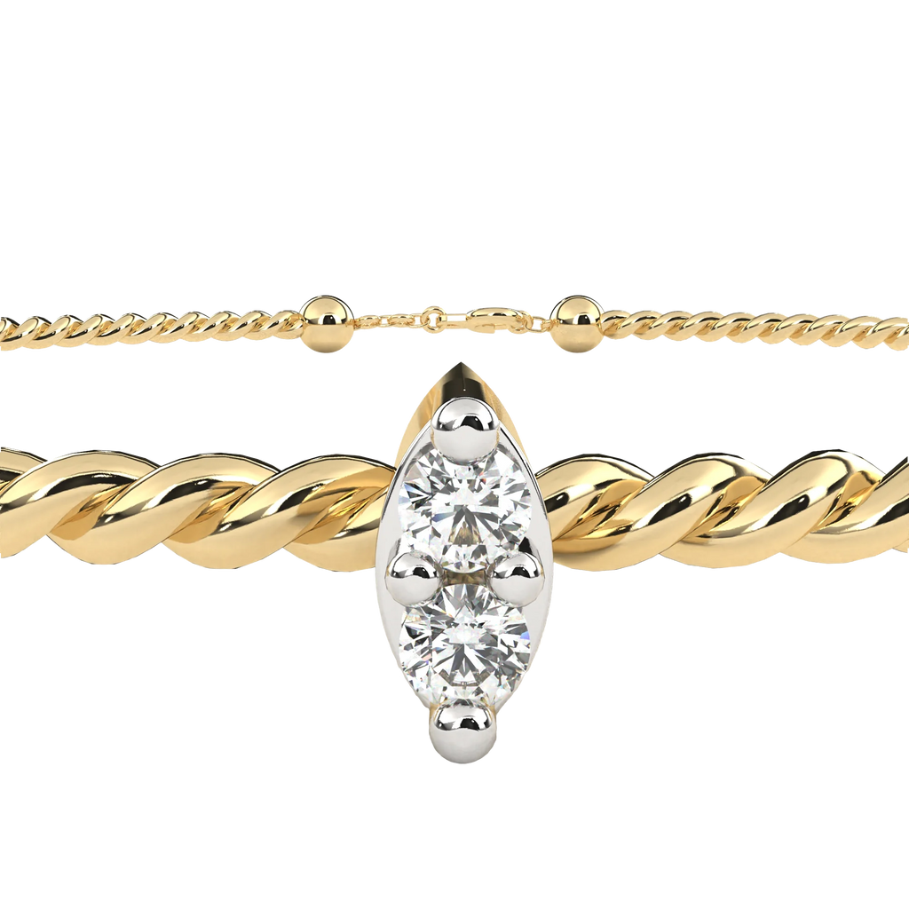IGI Certified - 1/2 Ct. Lab Grown Diamond (VS/E-F) Twisted Rope Diamond Bangle Bracelet