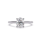 IGI Certified - 1 Ct.Lab Grown Diamond (VS/E-F) Oval Solitaire Ring - 925 Sterling Silver